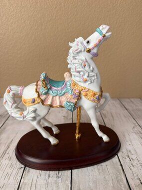 Lenox Seaside Carousel Horse 1993 Porcelain Figurine Starfish Wood Base - No Box